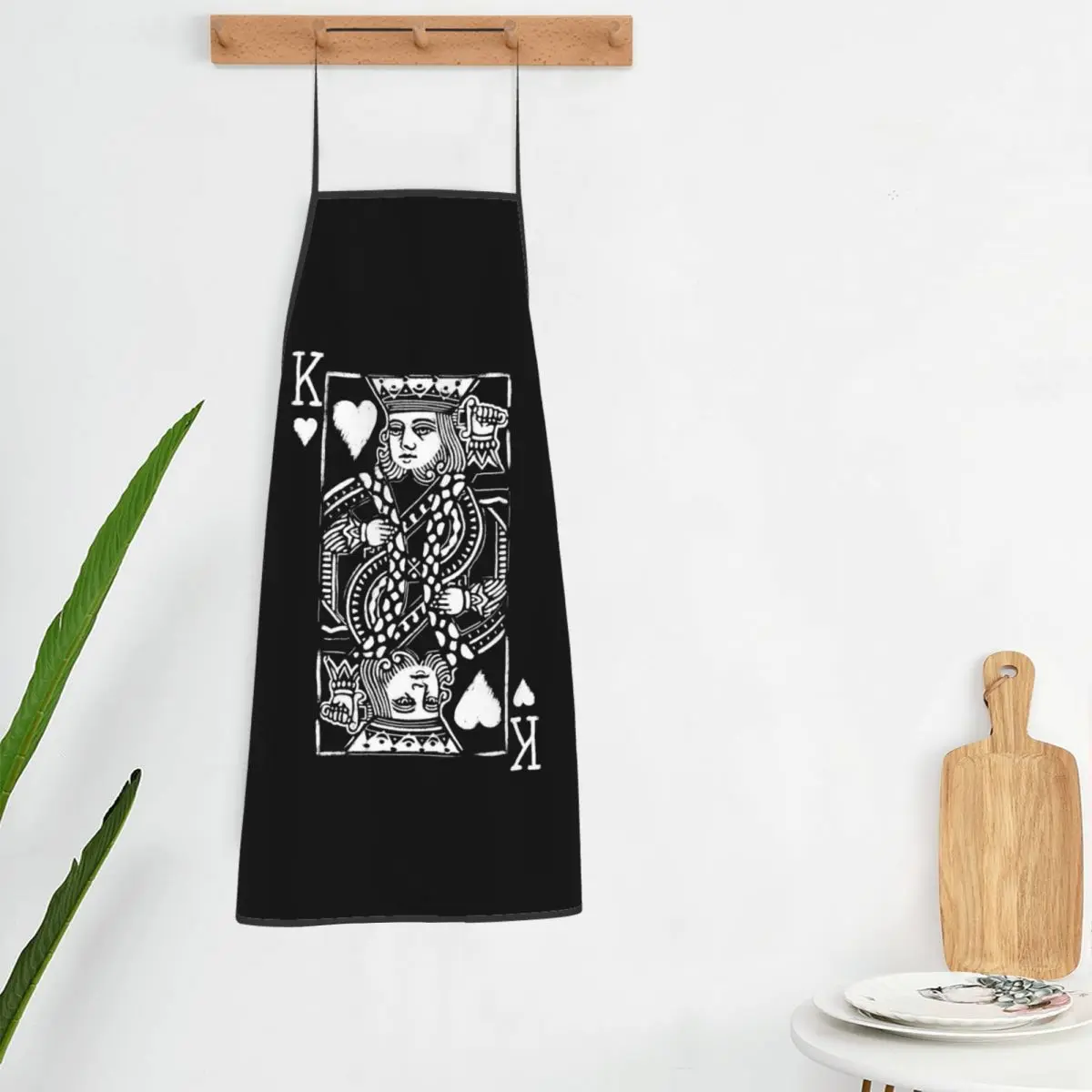 King Of Hearts Painted Poker Playing Card Aprons Chef Cooking Tablier Sleeveless Bib Kitchen Cleaning Pinafore for Women Men