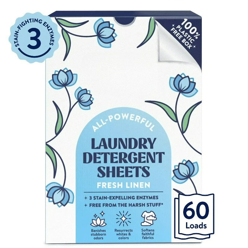 

Laundry Detergent Sheets, Fresh Linen Scent, 60 Count