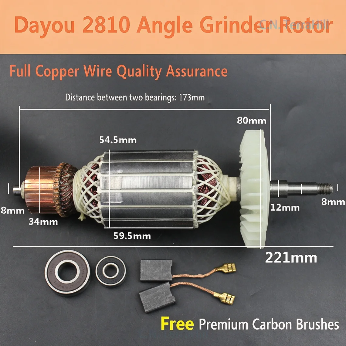 Angle Grinder Rotor Armature 2810-1S 2811 Replacement Motor Part for 180mm Grinder