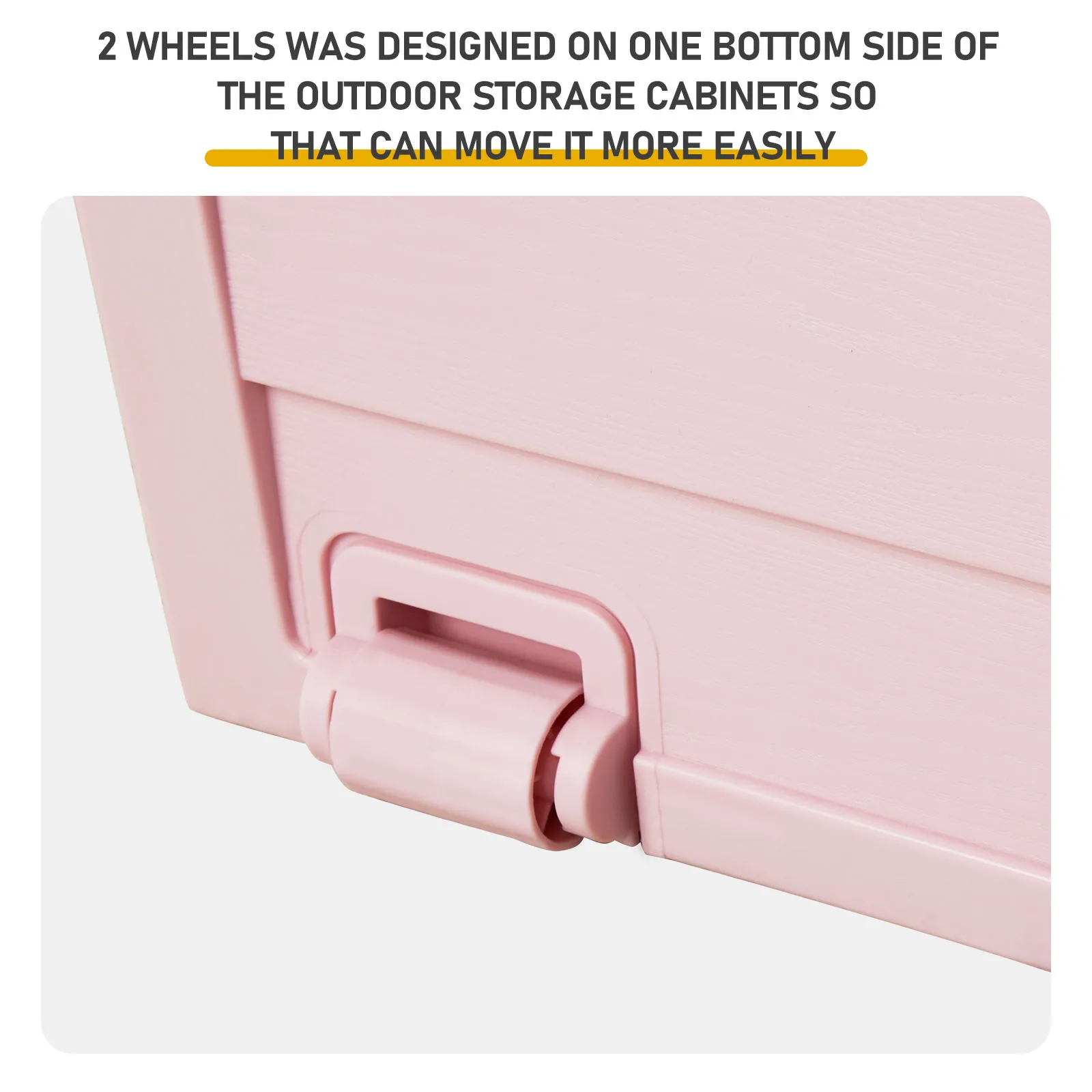 Outdoor Garden Plastic Storage Box with Two Wheels, Lockable for Added Security (padlock Not Included), Moulded Handles