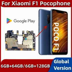 Motherboard for Xiaomi Pocophone F1, Original Unlocked Mainboard, 64GB, 128GB, 256GB ROM, Full Working