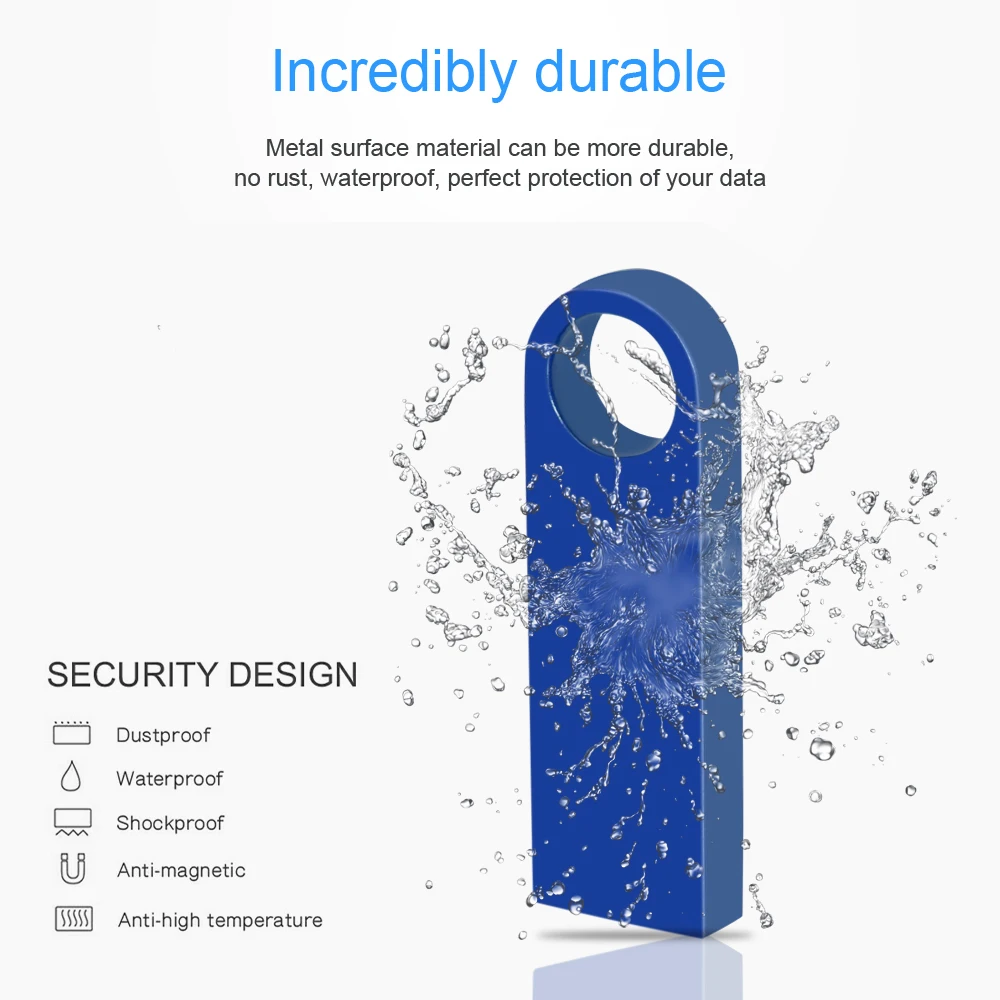 Custom LOGO 10 Pack Metal Waterproof USB 2.0 Memory Flash Pen drive