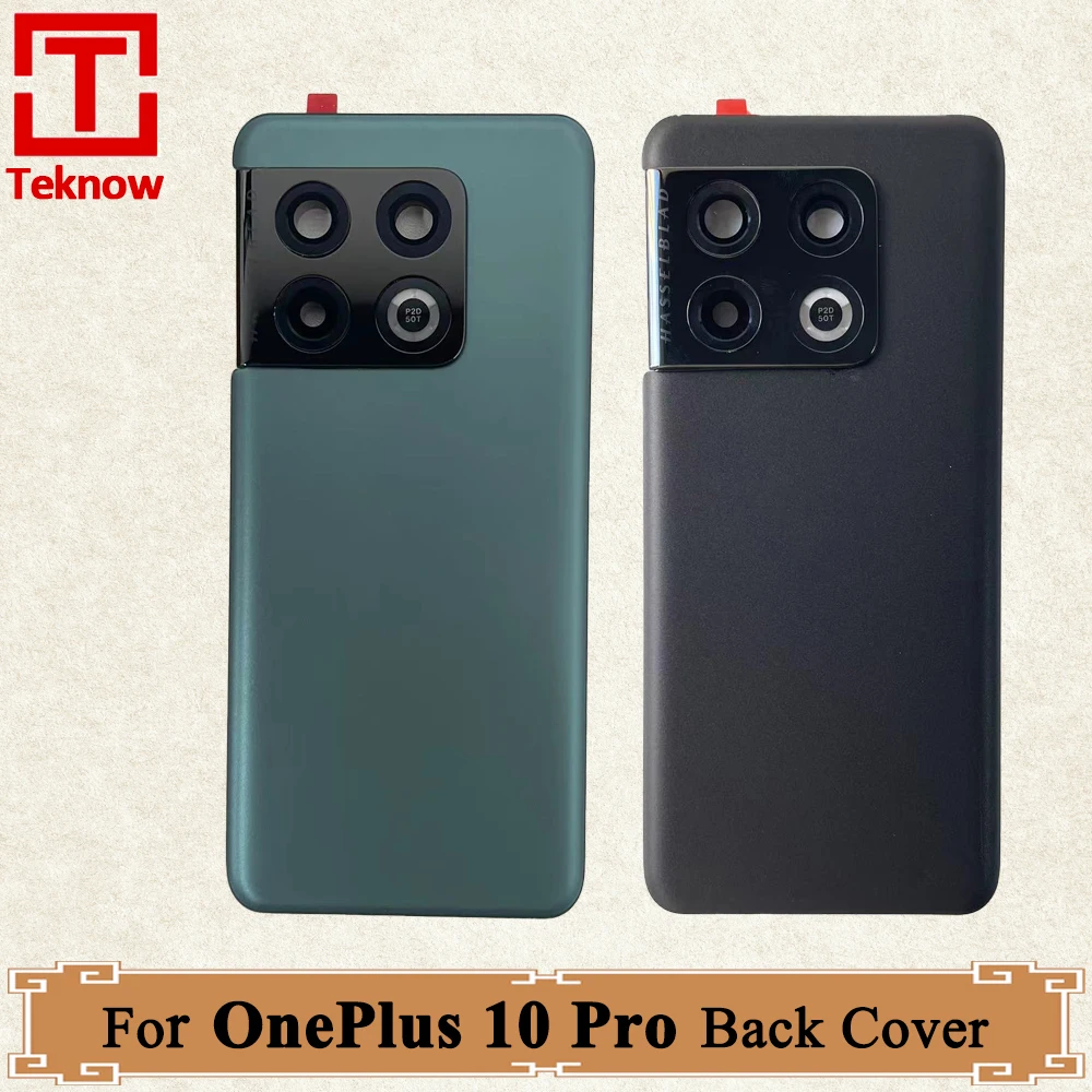 Original New For OnePlus 10 Pro Glass Back Battery Cover Housing Door Rear Case with Camera lens + Adhesive Mobile Lid Parts