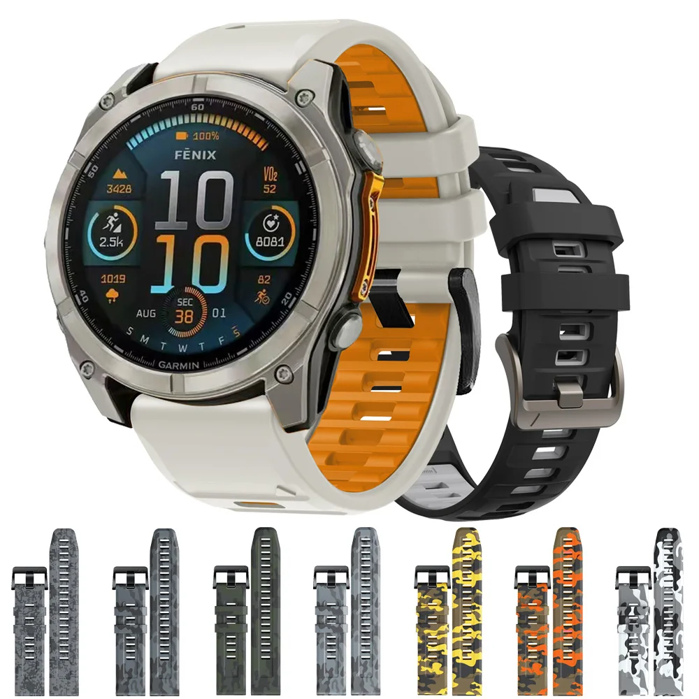 Armband für Garmin Watch Descent Mk3i 51 mm Mk2i Mk2 Mk1 Fenix 6X 6 Pro 7X 7 Pro 5X 5 Plus Quickfit 22 26 mm Silikonbänder Armband