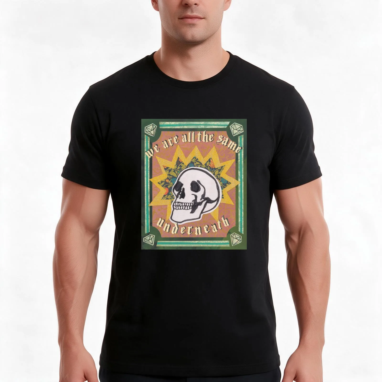 T-shirt à motif de crâne médiéval, idéal pour l’été, décontracté, en coton, coupe ample, style streetwear, imprimé graphique vintage, manches courtes.