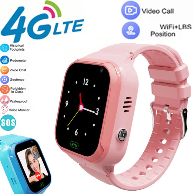 

4G Kid's Smart Watch With Sim Card GPS Phone SOS Call Back Monitor 400mA Big Battery Video Call Children Watchphone call relojes