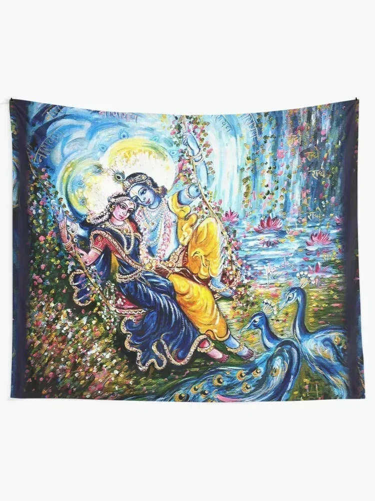 Radha Krishna Jhoola Leela Tapestry Room Decor For Girls Home Decoration Tapestry