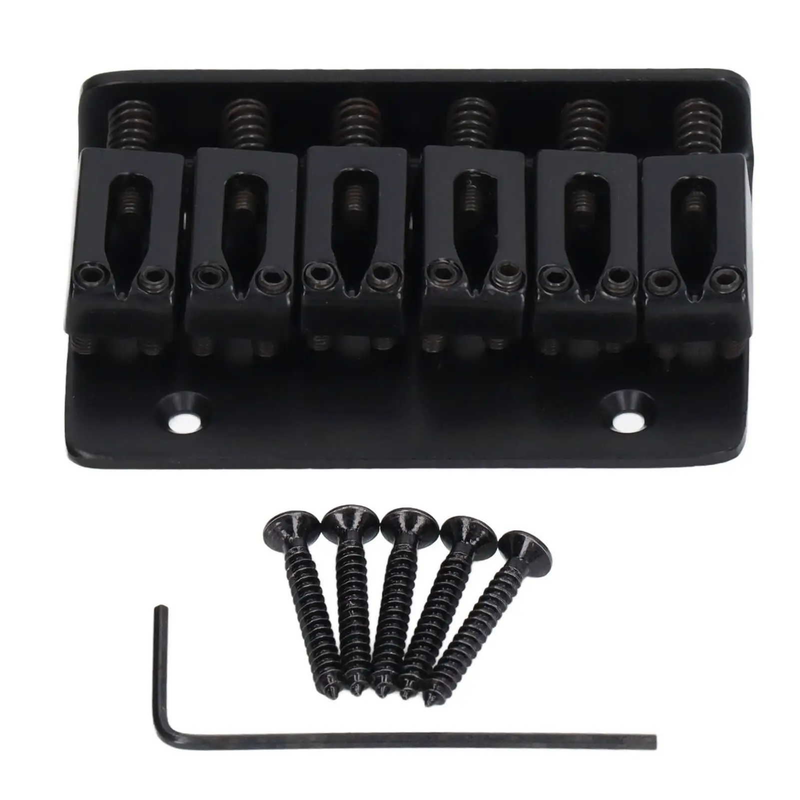 

6-String Hardtail Saddle Bridge Replacement for Electric Guitar - Iron Top Loader Fixed Design