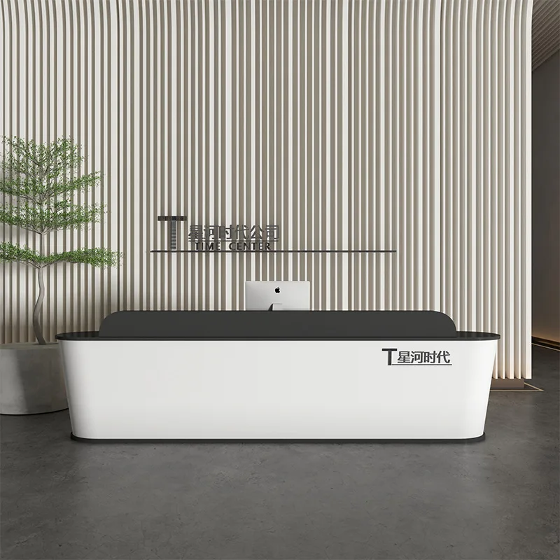 Simple Modern Company Reception Desks Hotel Dental Painted Reception Desks Beauty Counter Office Furnitur Военное ДелоZY40JDT