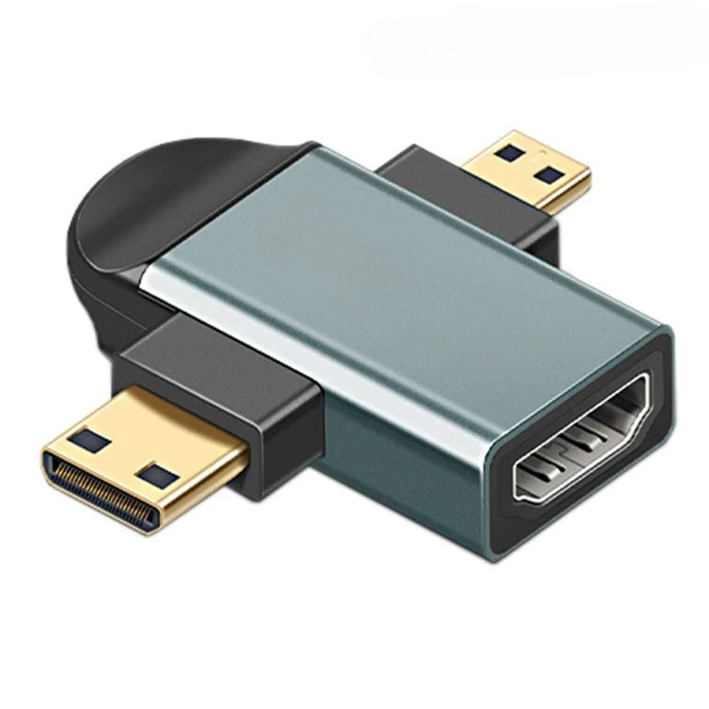 STONEGO 4K 60 هرتز سبائك الألومنيوم HD محول 2 في 1 المحمولة مايكرو وصغيرة إلى HD محول ل كاميرا الكمبيوتر المحمول العارض الهاتف HDTV