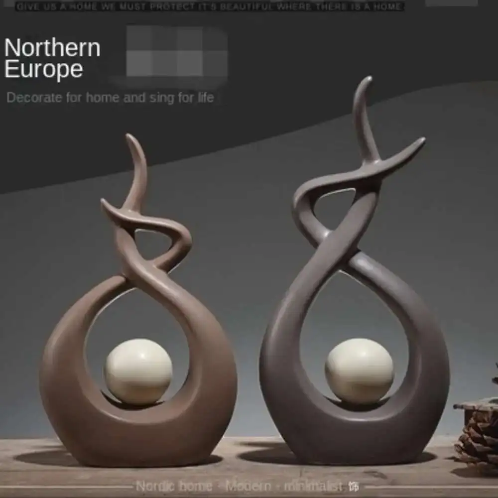 

Creative Nordic ceramic Abstract small ornaments bookshelf TV cabinet living room porch model room decoration