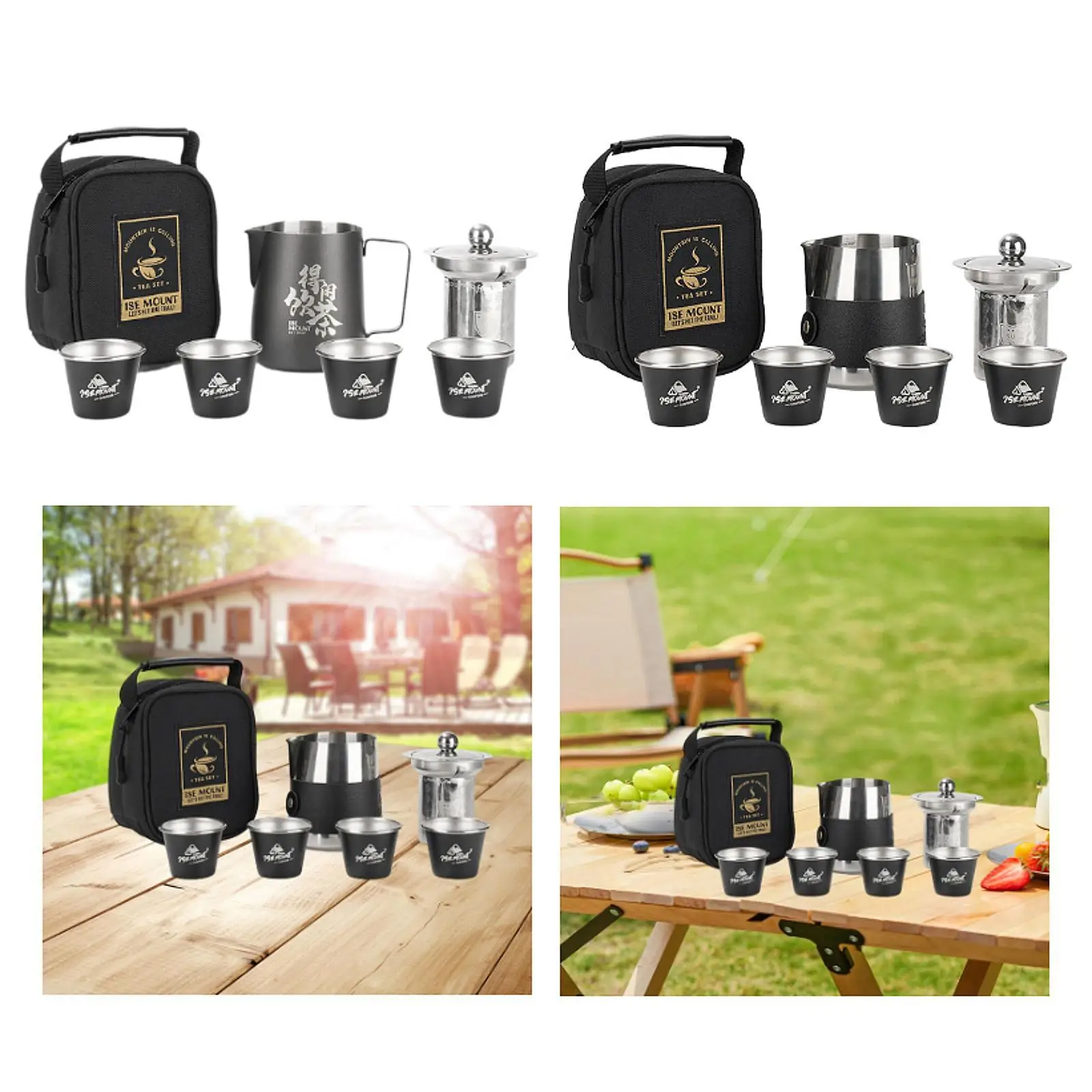 Travel Tea Set Handcraft Accessories Tea Pot Cups for Gifts Camping Fishing