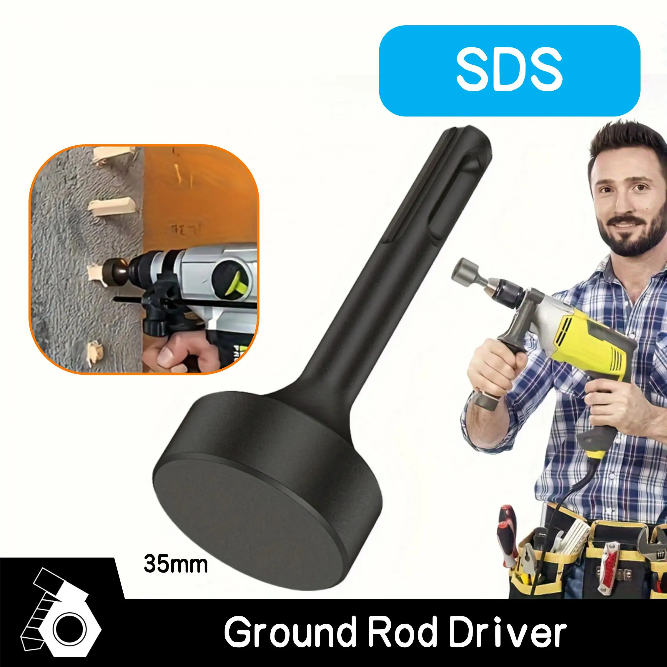 

1 комплект отверток для заземляющего стержня 85 мм, сверхмощная стальная отвертка для сверл, износостойкая, широкая совместимость, гнездо для заземляющего стержня для рота