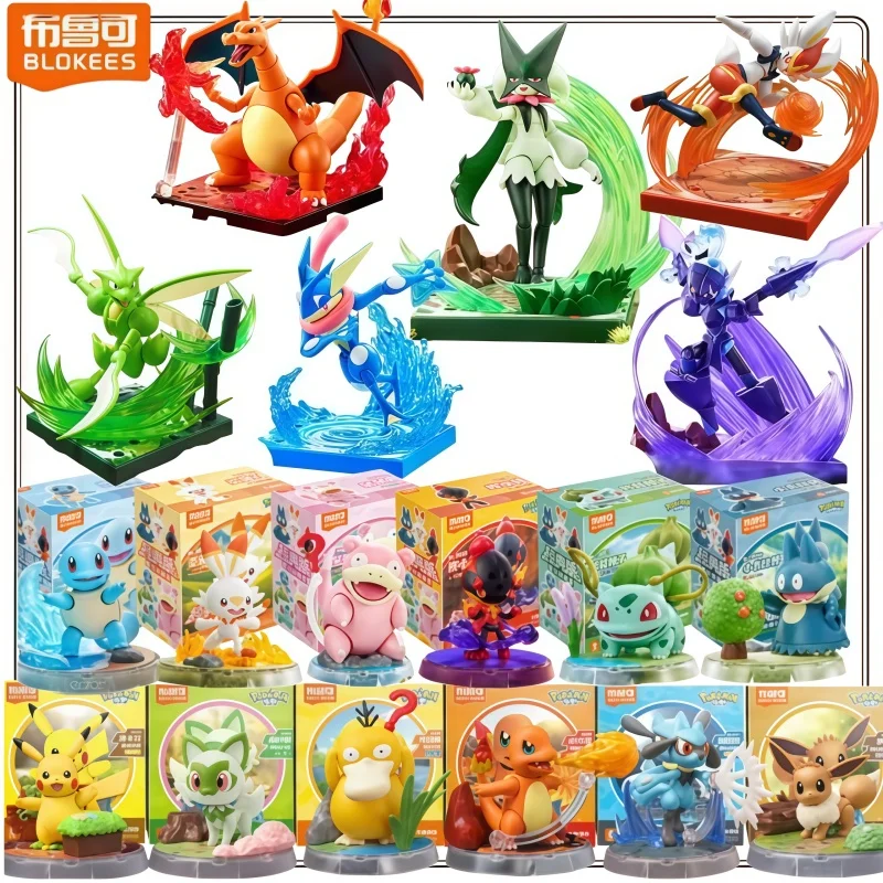 BLOKEES Pokémon Building Block Man L Classic Edition Charizard Greninja Snorlax  Assembly Children's Gift Model Collect Toy