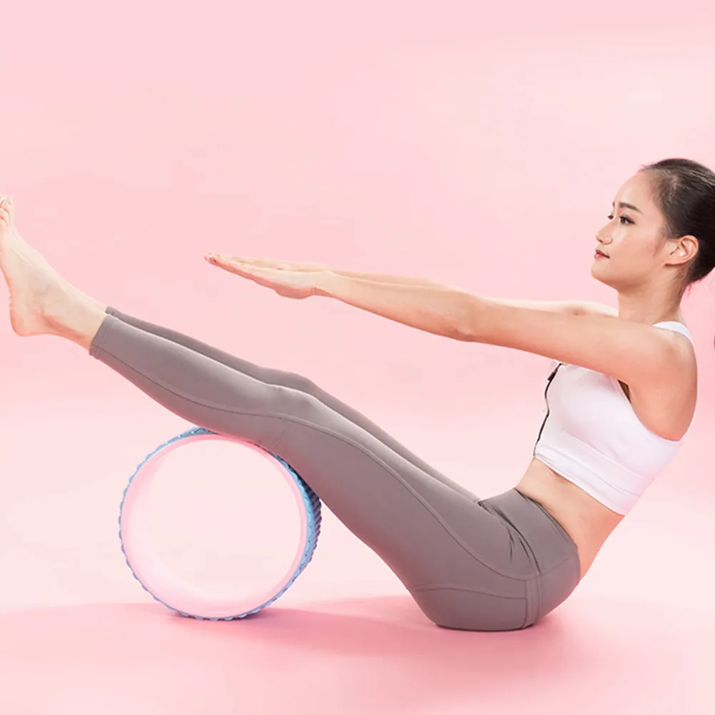Yoga Wheel Backbend Pilates Roller for Chest Opening Shoulders Spine Alignment Deep Stretch Core Strength