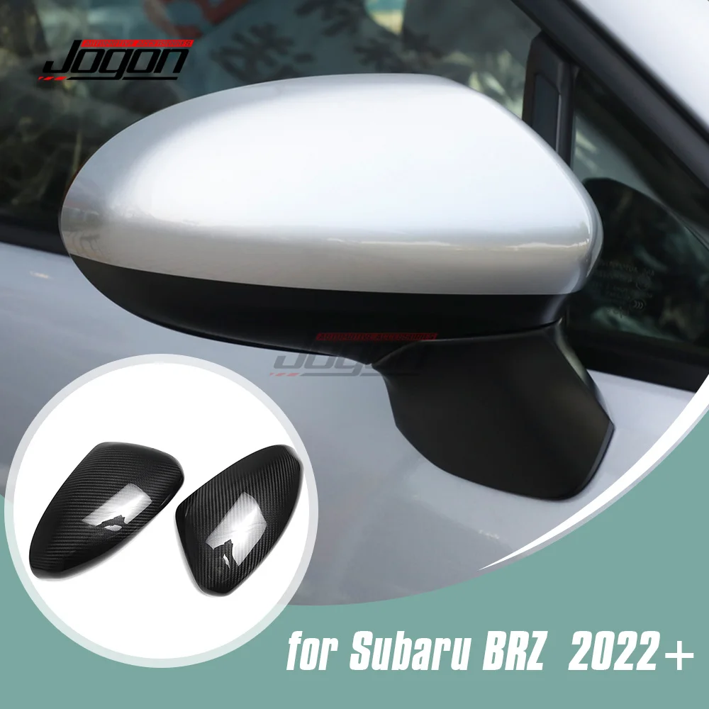 2pcs Dry Carbon Fiber Car Side Wing Rearview Mirror Stick On Caps Cover Trim For Subaru BRZ Limited Sport-tech 2022 2023 2024