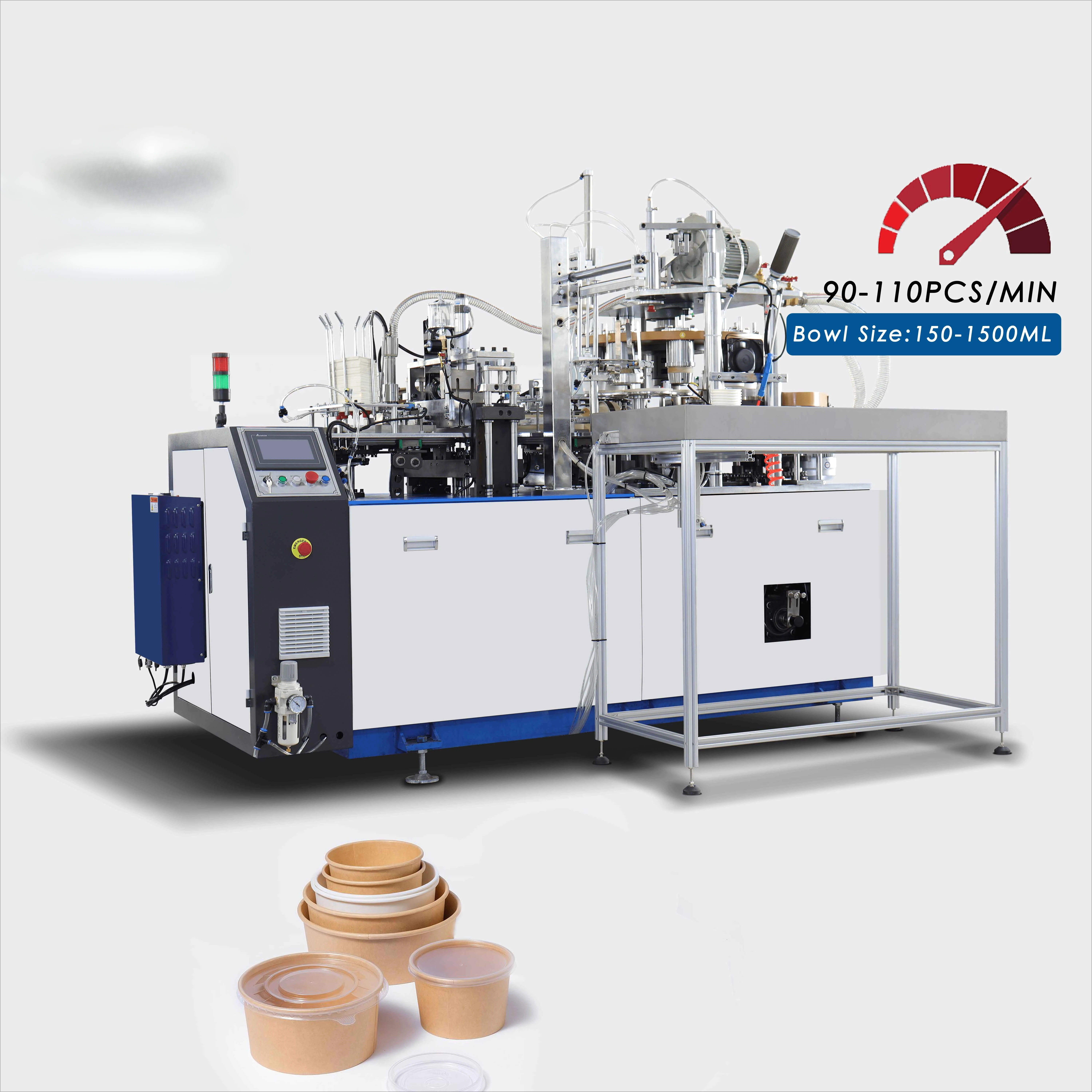 Customizable Large Paper Bowl Making Machine Factory Direct Fast Food Recycling Machinery PLC Pump Motor Bearing Gearbox