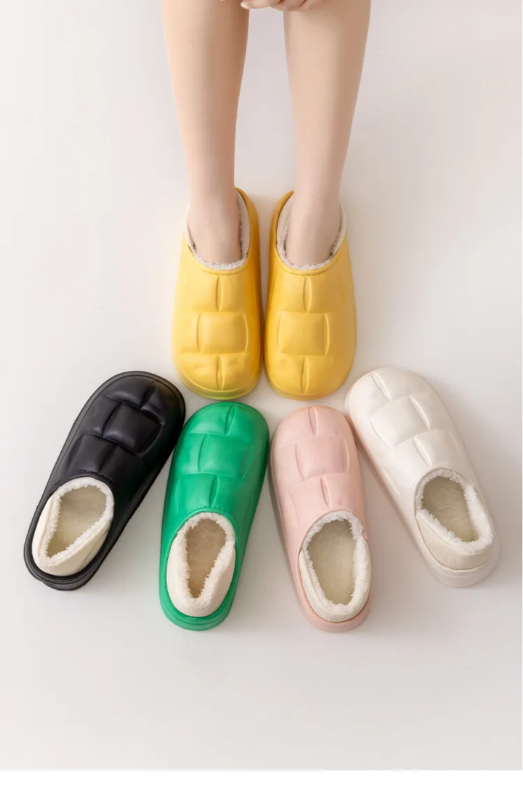 

Женские тапочки, хлопковые тапочки, модные зимние теплые домашние тапочки, водонепроницаемая домашняя повседневная обувь унисекс из ЭВА