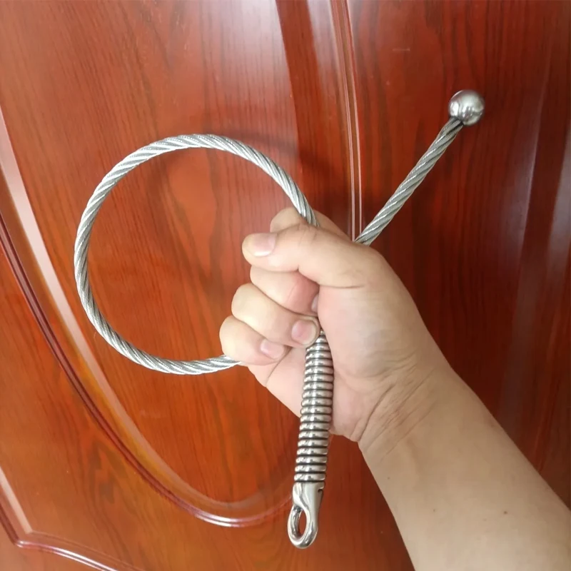 1pc Outdoor EDC Porable Stainless Steel Foldable Tactical Wire Whip Chinese Car Emergency Tools