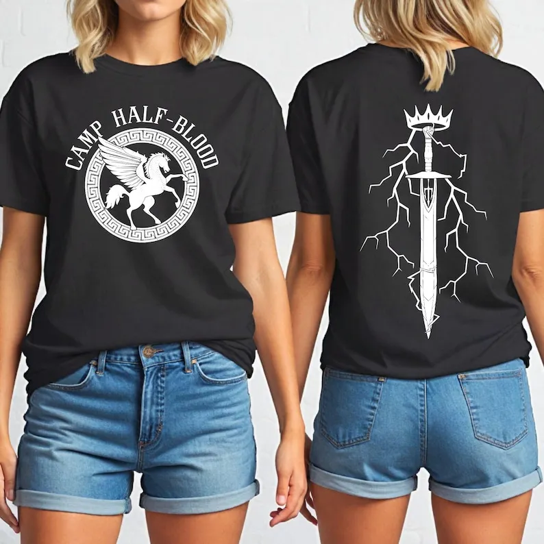 Book Lover Tee Camp Half Blood Shirts Percy Jackson Shirt Fairy Tale Graphic T Shirts Aesthetic Clothes Vintage Women Clothes
