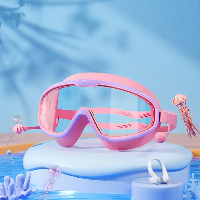 Antibeschlag-High-Definition-Schwimmbrille Hochauflösende, nicht verstopfende Schwimmbrille Schwimmbrille mit großem Rahmen