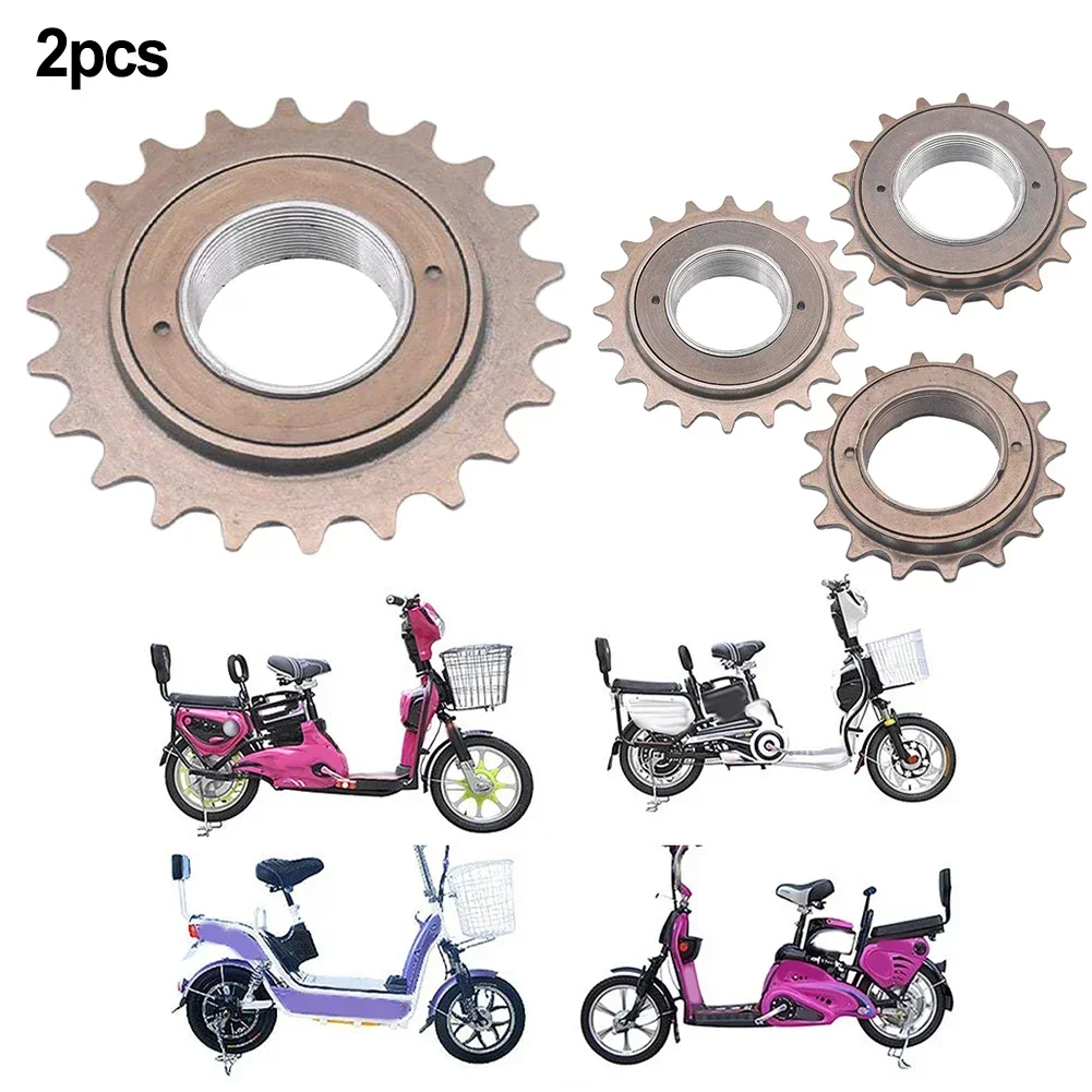 2 Pcs Electric Bicycle Sprocket Fixed Steel Gear Single Speed Scooter Replacement Freewheel 16T -22T Bike Accessory