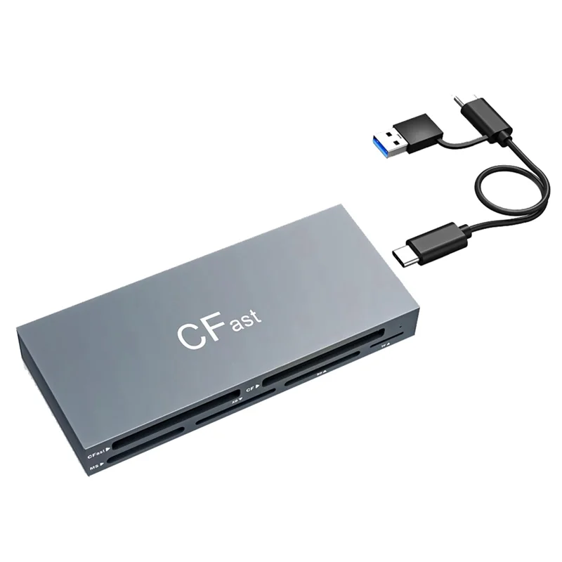 AA08-Cfast قارئ بطاقات 6 بطاقات في وقت واحد USB C Cfast 2.0 قارئ بطاقات USB قارئ بطاقات لبطاقة Cfast/CF/MS/SD/TF/XD