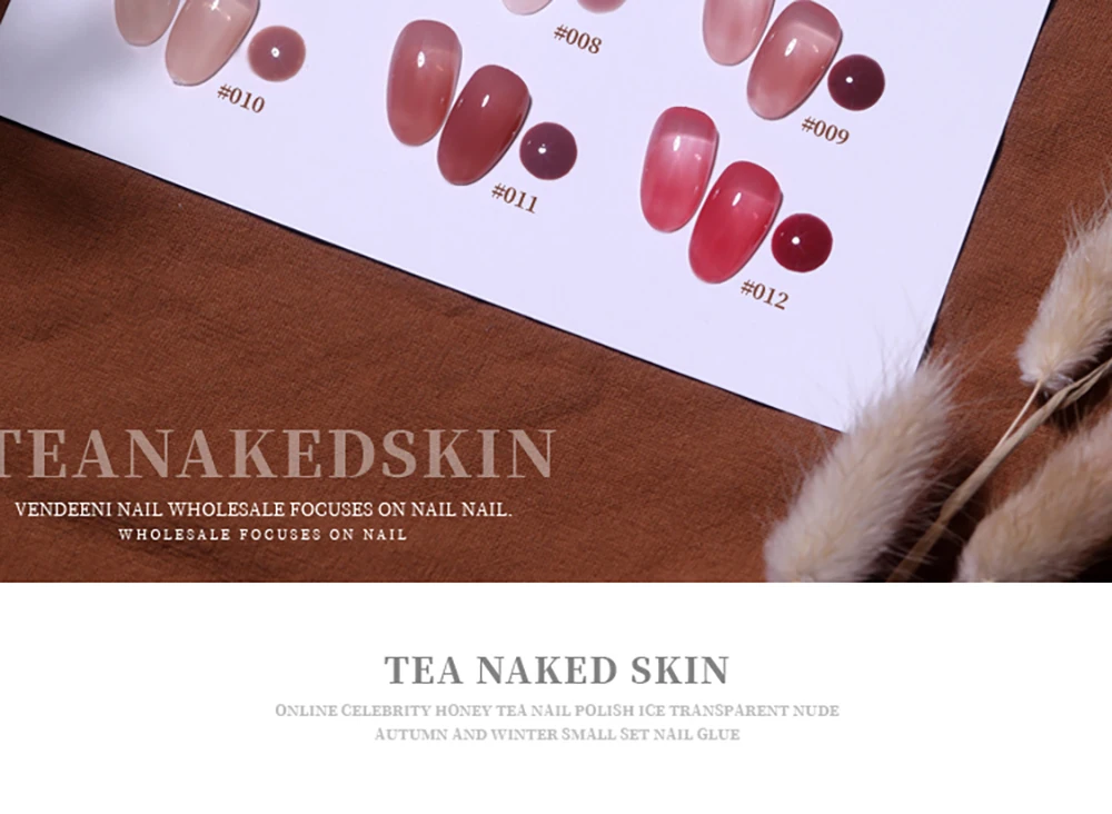 Vendeeni 24 Farben/Set Jelly Clear Gel Nagellack Semi-Permanent Hautfarbe Nude Pink UV LED Soak Off Gel Lack mit Display – Detail 9