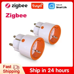   Tuya Zigbee 3.0 Smart Power Plug 16A EU Outlet Child Lock Smart Socket Remote Control Work with Alexa Google Home