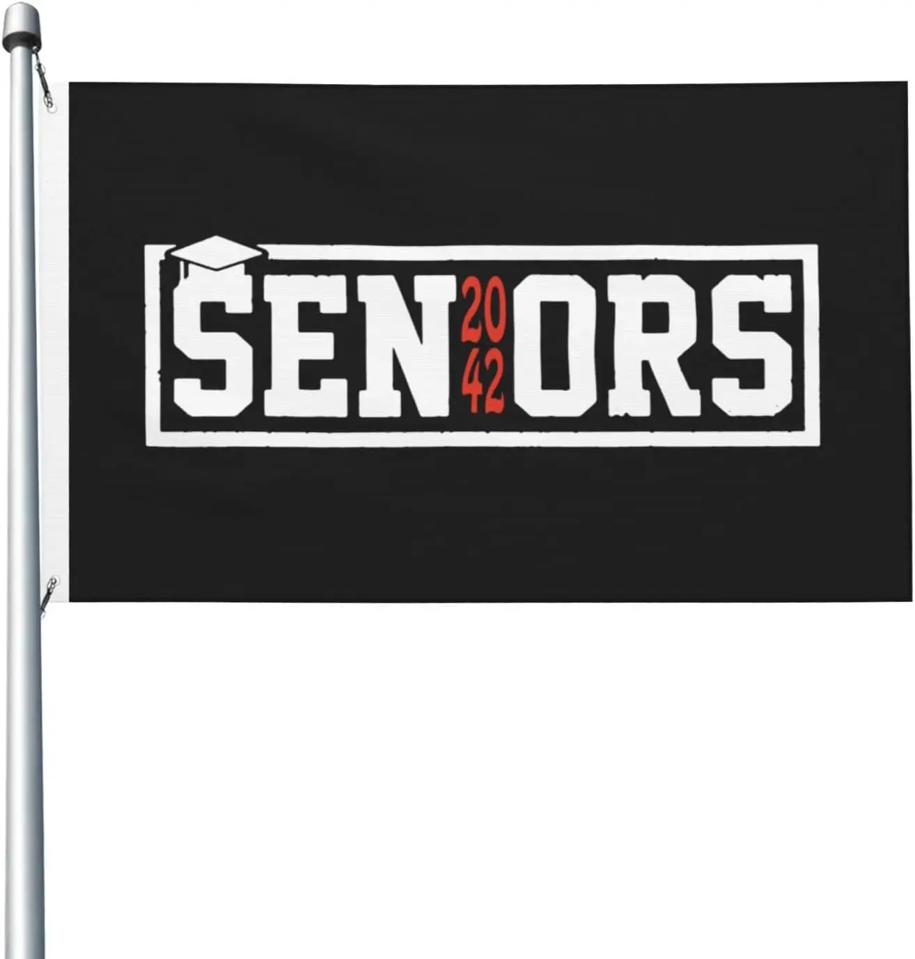Flagnshow 100% Polyester Seniors 2042 Vintage Senior High School Graduation Flag