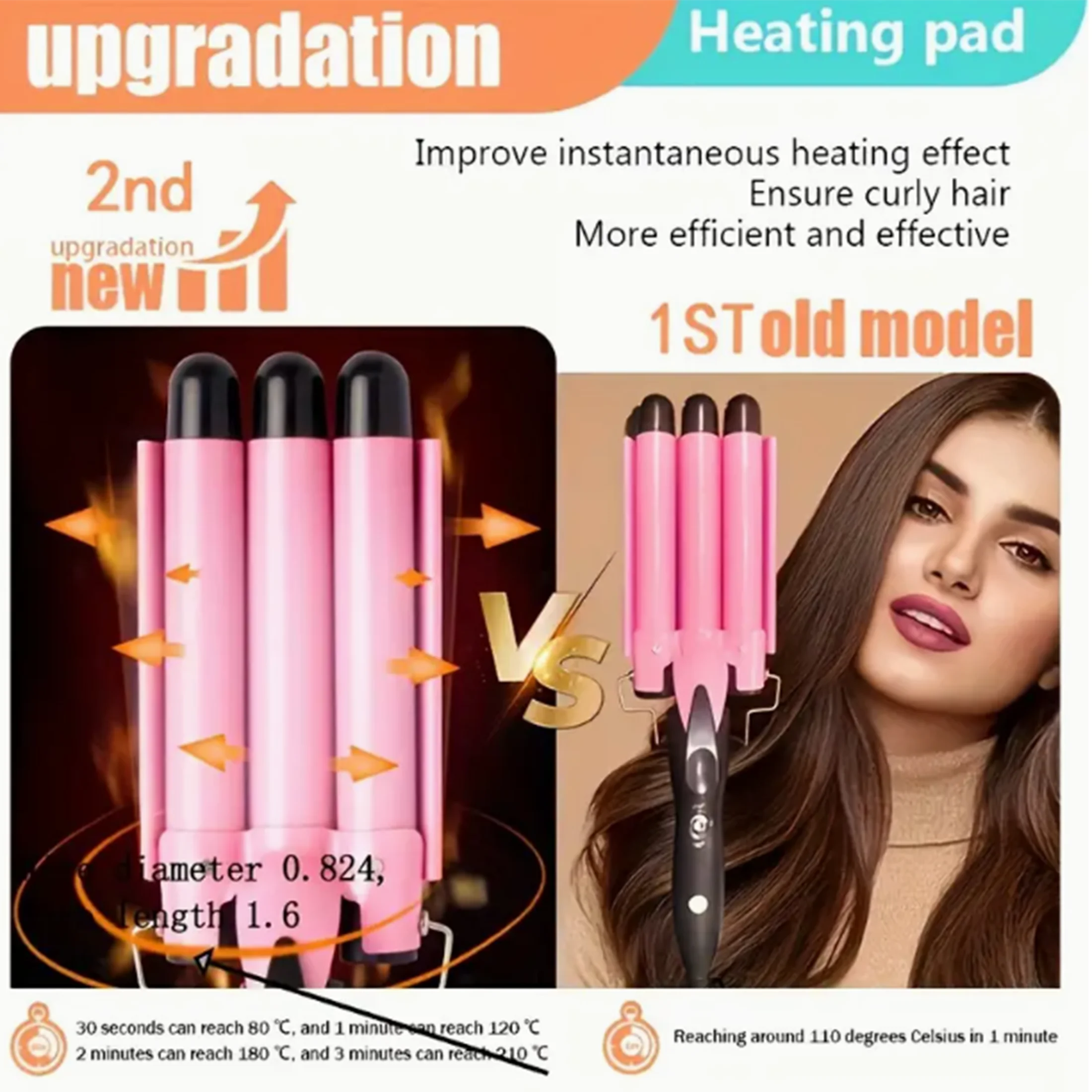 

[Британский] Щипцы для завивки яичных рулетов с тремя трубками, инструменты для завивки и химической завивки салона красоты