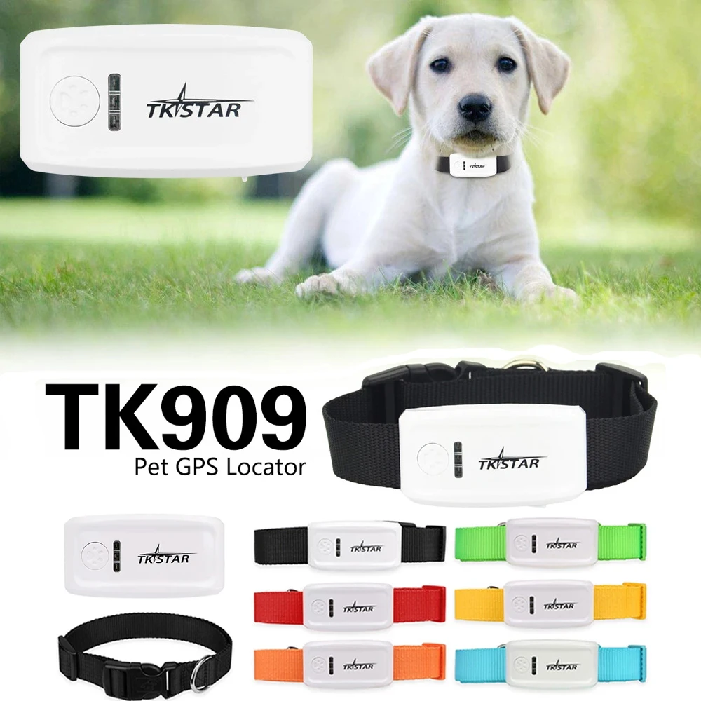 Pets GPS Tracker TKSTAR TK909 Waterproof Geofence Google Track for Cat Dog Collar Voice Monitor Mini GPRS Locator FREE WEB APP