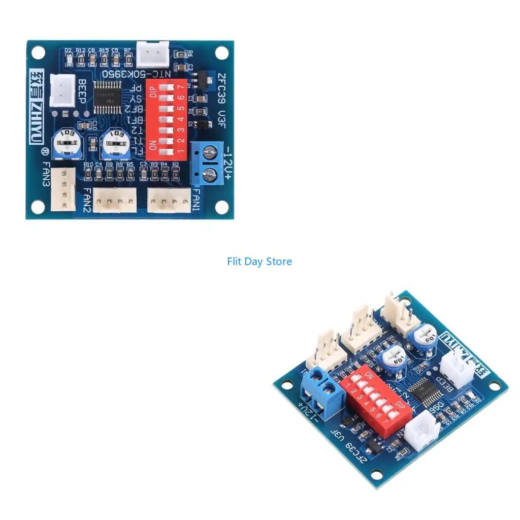 F92C 12V Fan Temperature Control PWM Speed Controller Module Alarm Buzzer with Alarm