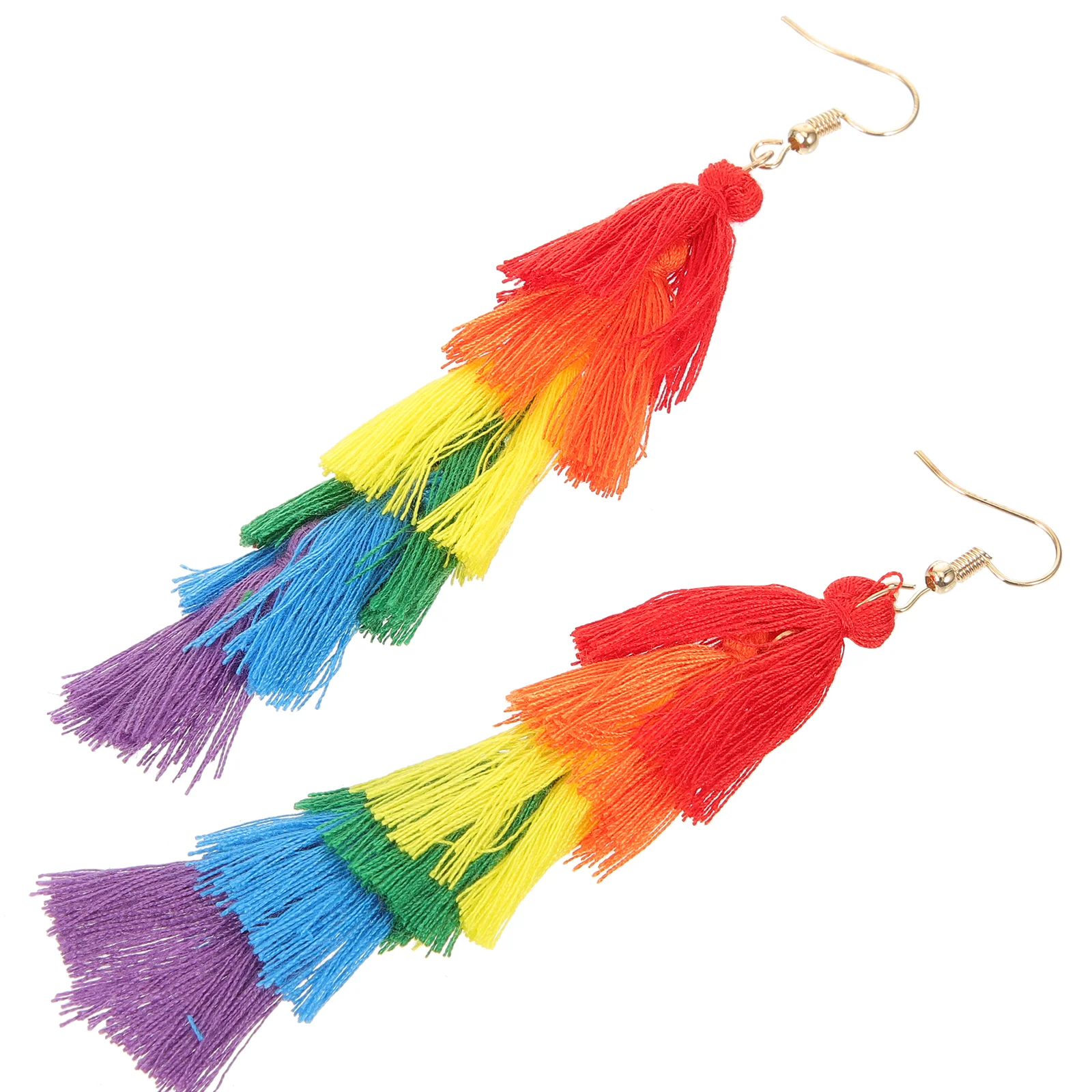 

Rainbow Earrings for Women Pearl Studs Accessories Dangling Tassel Dangle Cloth Fashion Jewelry Miss Gift