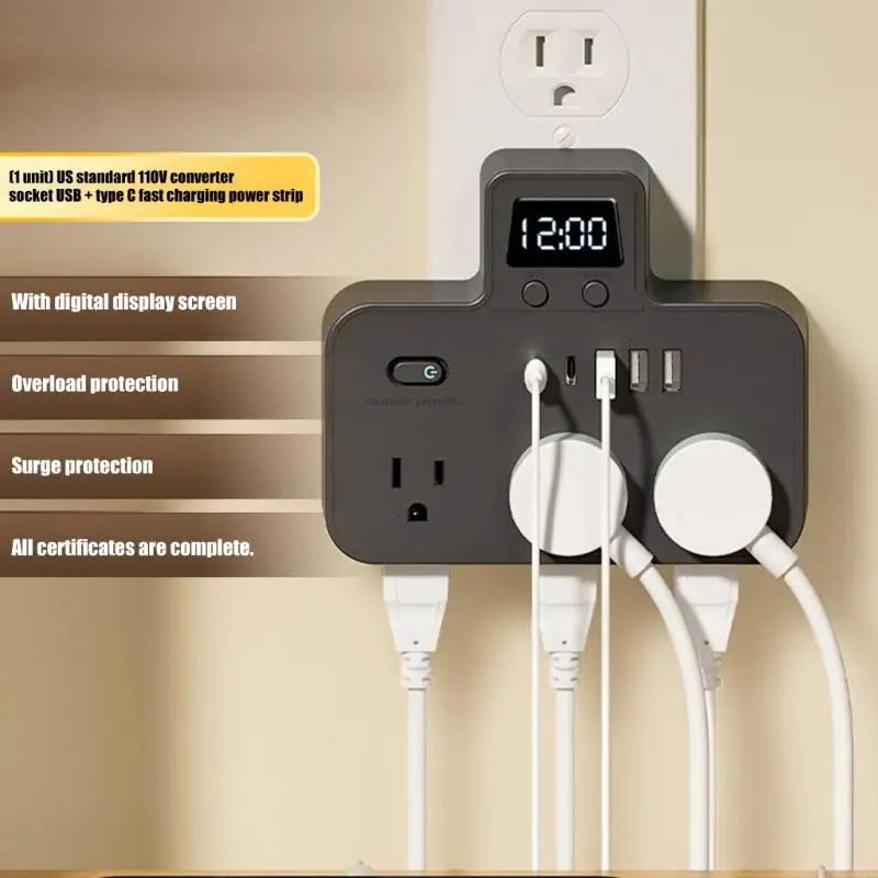 

Два разъема USB C Powerer 110V Outlet 6AC для путешествий должны получить KXRE