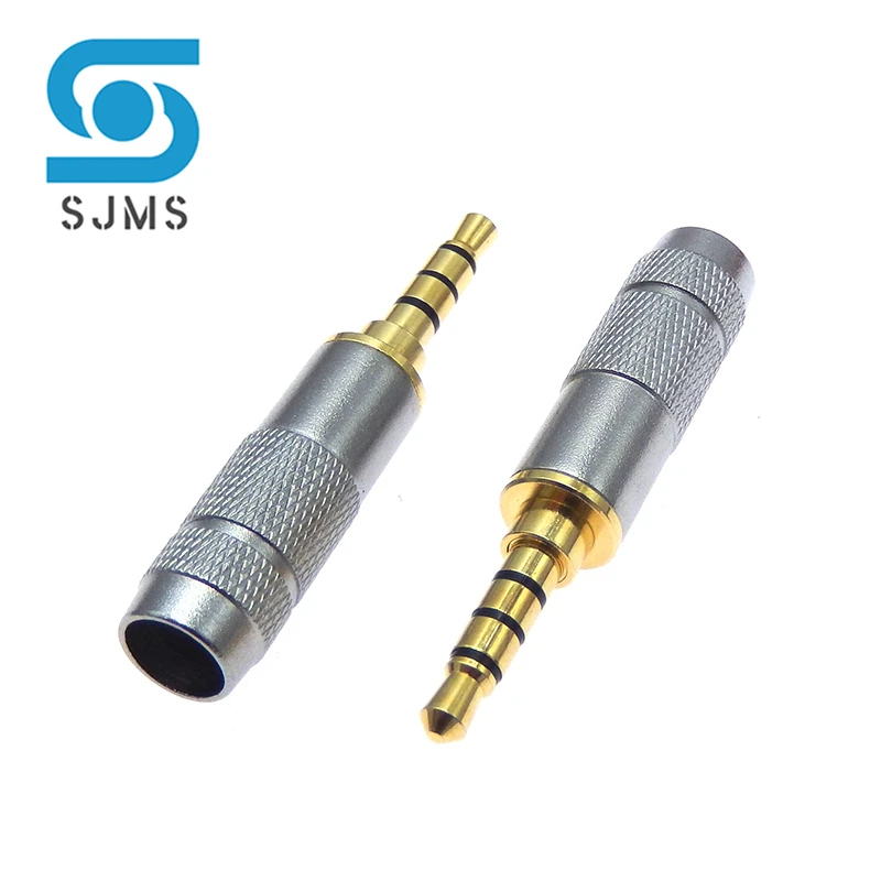 Gold plated Stereo with Clip 3.5 mm 3 Pole 4 Pole Repair Headphone Jack Plug Cable Audio Plug Jack Connector Soldering DIY 6MM