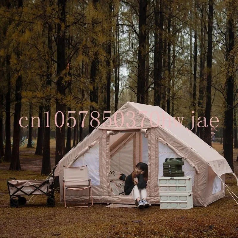 Inflatable tent outdoor tent camping tent full set of camping self-driving equipment two rooms one hall cross-border