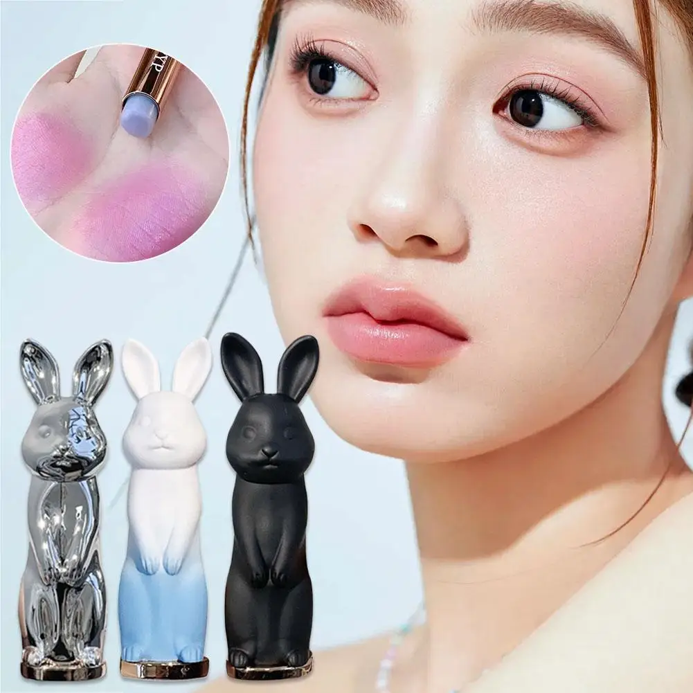 Rabbit Black Lip Balm Gloss Not Dryness Peach Transparent Lip Tint Moisturizing Power Lipstick Makeup Base For Girls F7Y6