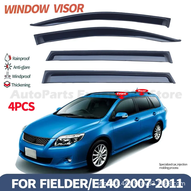 Weather Shield Window Visor For Toyota Corolla Fielder 2007-2012 Rain Guard Deflector Windshield Rain Eyebrow Awning Trim