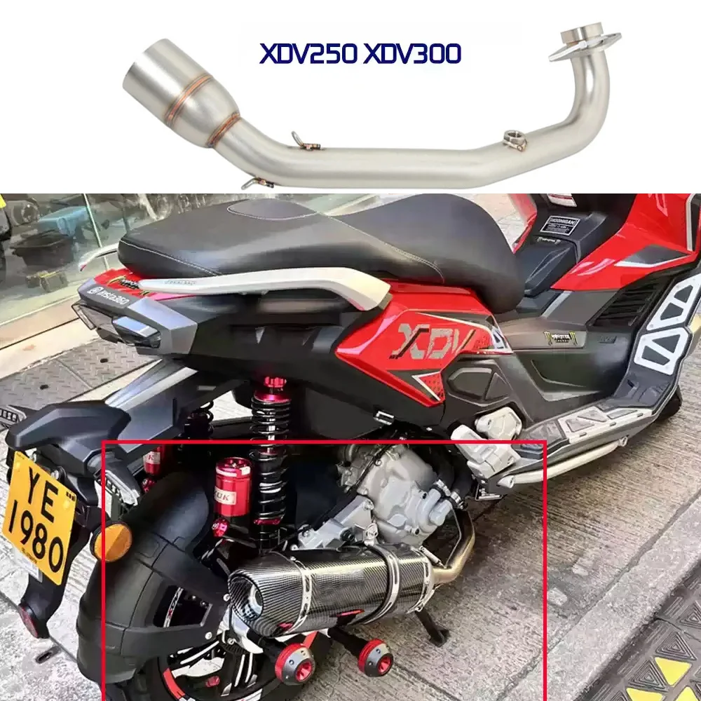 

The front section of the motorcycle exhaust pipe is suitable for XDV300 XDV250
