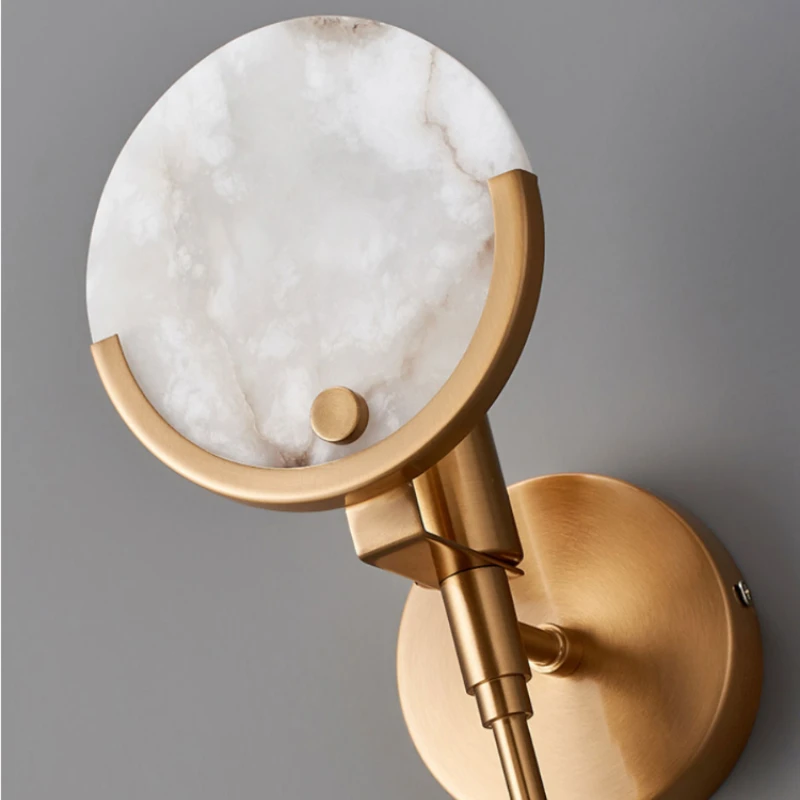 Imagem -02 - Nordic Modern Gold Marble Wall Lamp Lâmpada de Cabeceira Minimalista Led Home Indoor Light Luminárias para Sala de Estar Quarto Hotel Ls87vs