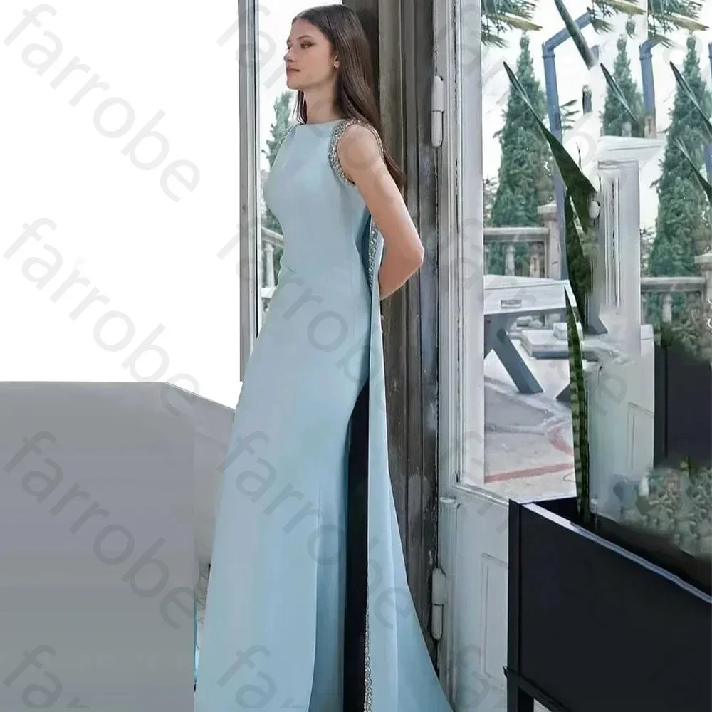 イブニングドレスベビーブルーマーメイドノースリーブウェディングウエディングドレス高品質フォーマルな機会パーティードレス女性のためのカスタマイズ
