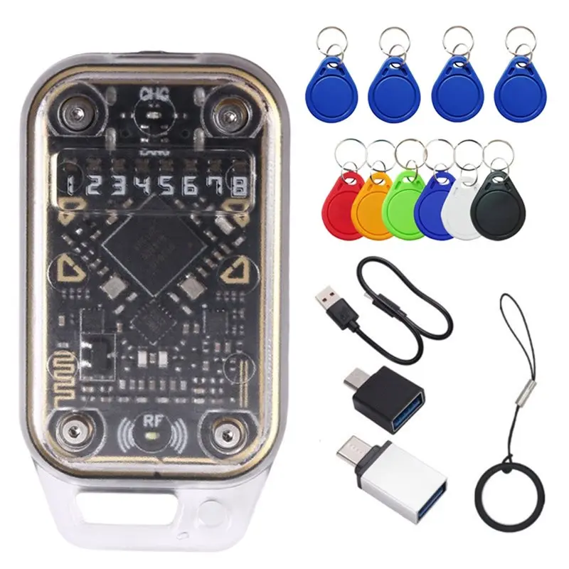 【RECOMENDAR】Chameleon V2.0 NFC Duplicator+ 10XUID Keychain RFID Smart Chip Reader Emulator 125K 13.56Mhz Card Decoding Chameleon