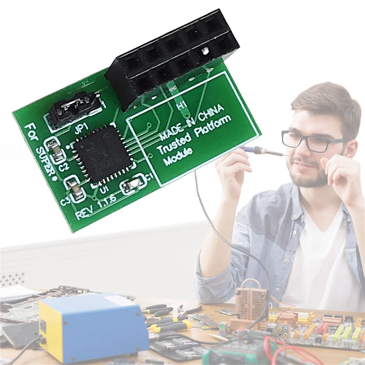 Efficiente modulo SPI TPM 2.0 a 10 pin per SuperMicro-AOM-TPM-Parallel(B)
