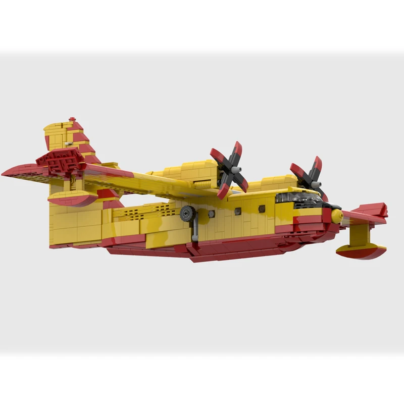 MOC-220948 CL-415 Baustein Montage Kanadische Amphibien Propeller Flugzeug Modell Set Kreative Geschenk Desktop Dekoration 919P
