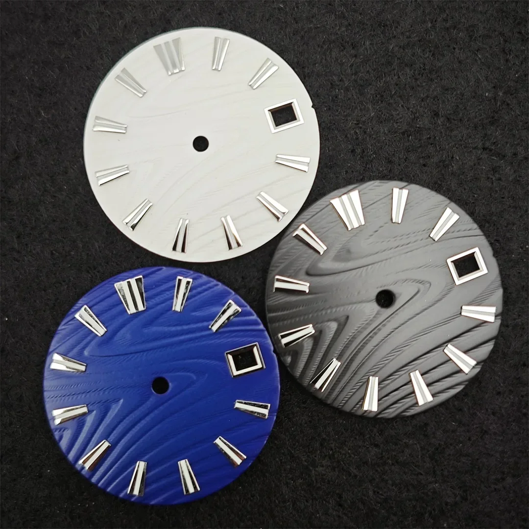 NH35 ساعة الطلب 28.5 مللي متر S-الملمس نمط الطلب الأخضر مضيئة ساعة وجوه ساعة اكسسوارات لحركة NH35/ NH36/ 4R/ 7S