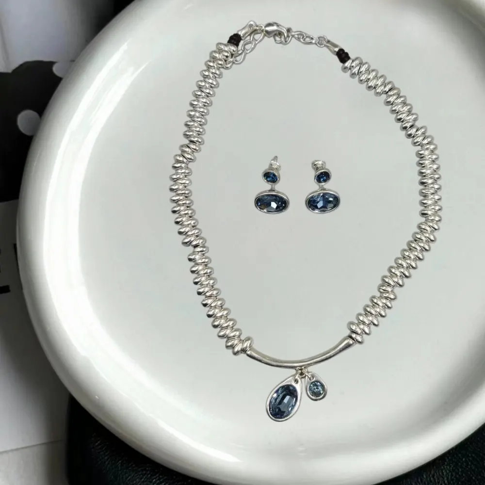 

2026 Spring Charm Exquisite Color Irregular Crystal Earrings Necklace Jewelry Two Piece Set Holiday Gift