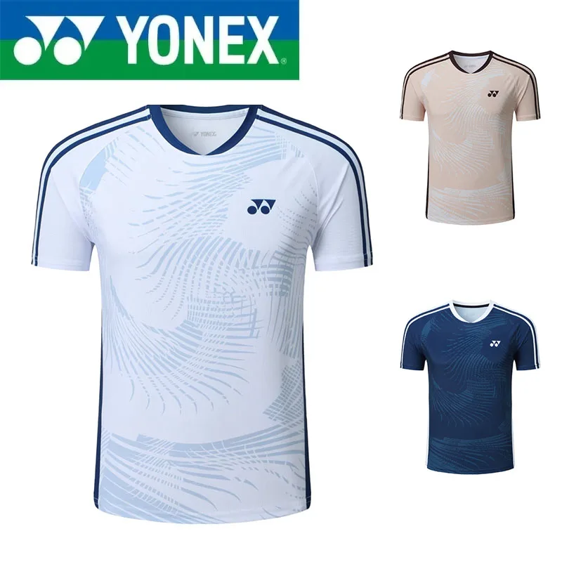Image of YONEX Sommer-Badminton-Shirt für männliche und weibliche Studenten, Wettkampf-Oberteil, schnelltrocknende Sportkleidung mit kurzen Ärmeln für das Training.