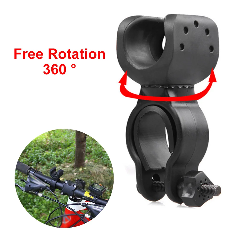 Bicycle Light Bracket Flashlight Mount Holder 360 Rotation Bicycle Flashlight Holder Torch Clip Mount Bracket Headlight Holder