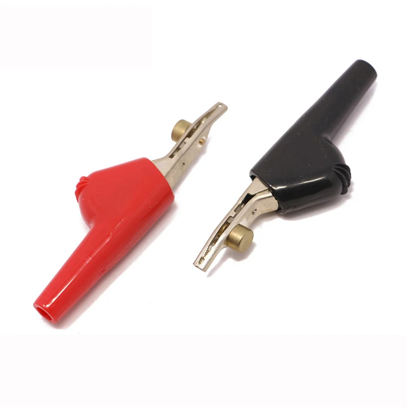 1pcs Metal Alligator Clip Electrical Clamp Car Battery Clip Auto Repair Test with Barbed Needle Crocodiles Clip Red Black